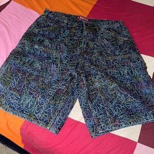 Handwriting Double Knee Denim Short - Indigo